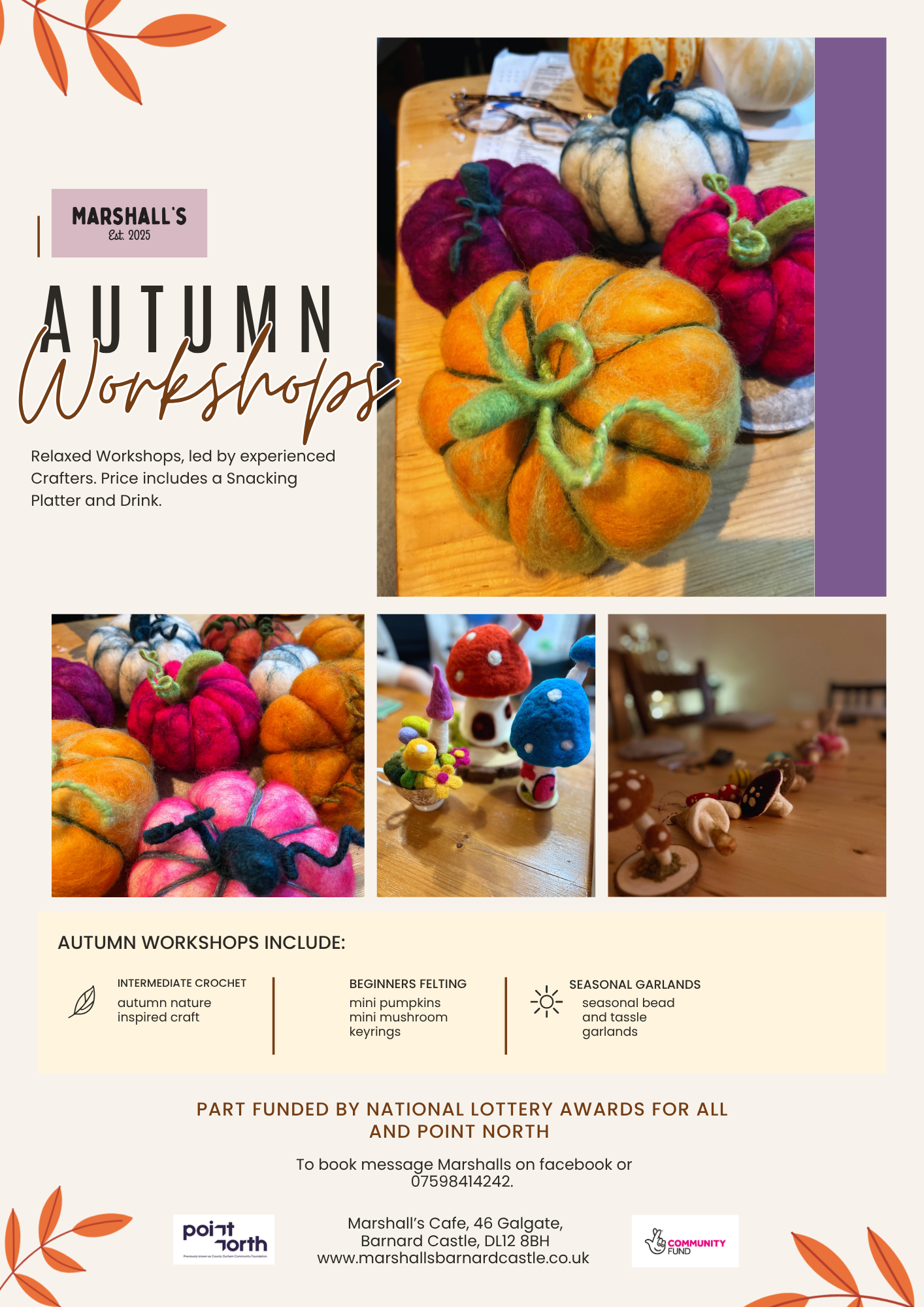 Autumn Workshops Marshalls Barnard Castle
